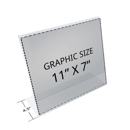 Azar Displays 11"W x 7"H Angled Sign Holder, PK10 112717